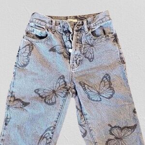 Pacsun butterfly print straight leg jeans